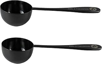 Honey Bear Kitchen 30 ml 2 Tbsp Measuring Scoop, Black Polished Stainless Steel