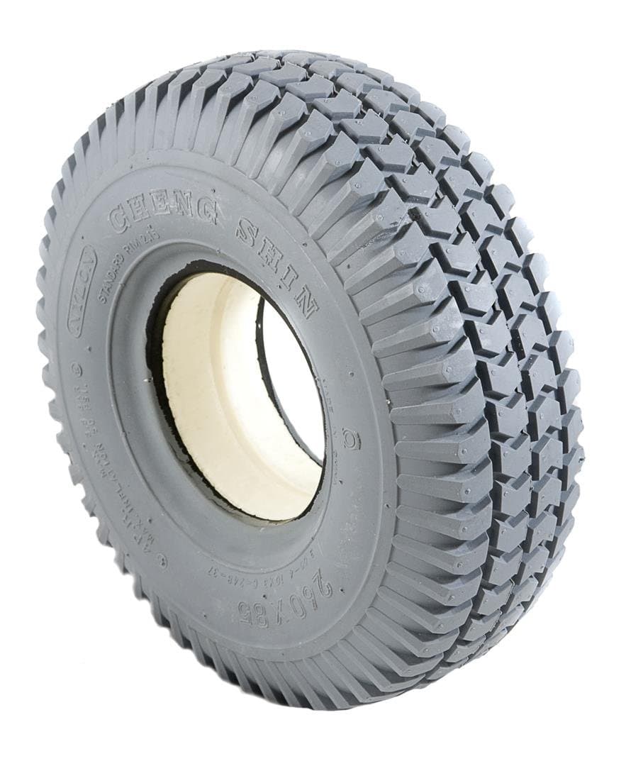 1 Grey Solid Block Tread Mobility Scooter Tyre 260 x 85 (3.00-4)