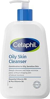 Cetaphil Oily Skin Cleanser | Face & Body Wash | Men & Women | Combination to Oily and Sensitive Skin | Niacinamide | Unscented, Soap Free, Hypoallergenic | 236ml | Dermatologist Recommended