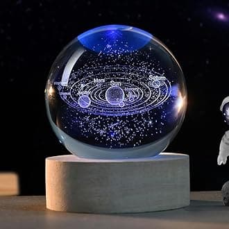 3D Solar System Crystal Ball Space Lover Model Themed Gifts 3D Planets Glass Ball 60mm Decorative Sphere Decor Astronomy Birthday Gift