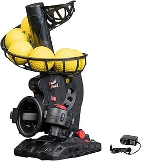 Furlihong Upgraded Electronic Baseball Pitching Machine, Adjustable Angles, Timer and Speed, AC Adapter or Battery Powered, Comes with 8 Dimpled Balls, for Batting and Fielding Practice of Low Level