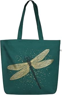 Ecoright Aesthetic Canvas Tote Bag for Women Large Zipper Tote Bags with Pocket, Womens Tote Bag for Yoga, Work, Beach