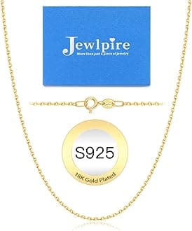 Jewlpire925 Sterling Silver Chain Necklace Chain for Women 1.1mm Cable Chains Necklace Upgraded Spring-Ring Clasp - Thin & Sturdy Women's Chains Necklaces 14 16 18 20 22 24 Inch
