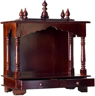 Wooden Temple/Home Temple/Pooja Mandir/Pooja Mandap/Temple for Home (Brown)