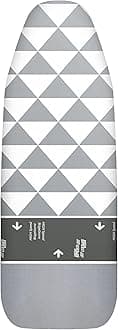 Made in Germany Ironing Board Cover 140 x 40 for Steam Station - Grey Ironing Board Cover with Rubber Pull, Slip Zone, Thermo Reflect Aluminum Coating, Steam Transmissive and Heat Reflecting