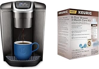 Keurig K-Elite Single-Serve K-Cup Pod Coffee Maker, Brushed Slate, 12 oz. Brew Size & K-Duo 3 Month Care Brewer Maintenance Kit