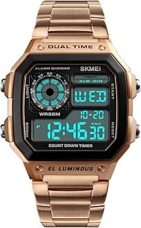 Wrist Watch for Men, Digital Sports Waterproof Watch with Dual Time Chronograph Countdown Alarm Backlight