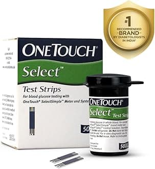 OneTouch Select Test Strips | Pack of 50 Strips | Blood Sugar Test Machine Testing Strips | Global Iconic Brand | For use with OneTouch Select Simple Glucometer