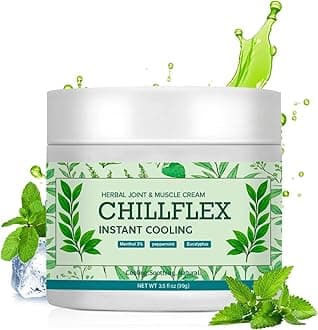 CHILLFLEX Menthol Soothing Cream, Cooling & Soothing Relief for Muscle Aches, Joint Discomfort, Ideal for Head, Lumbar, Neck, Hands & Feet, 3.5 Oz (1 PCS)
