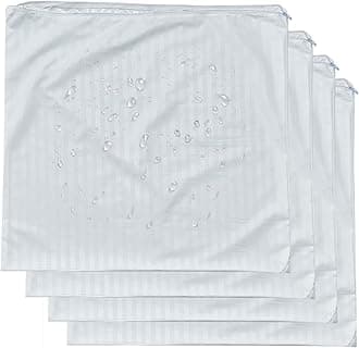 Kingnex 4 Pack Waterproof Feather Proof Striped Pillow Protectors Drool Proof 14"x26" or 16"x26" Pillow Cover