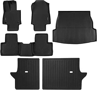Custom Fit All Weather Car Floor Mats for Toyota RAV4 2025-2019 & RAV4 Hybrid - Durable TPE Floor Liners, 6Pcs Car Mats Full Set for 2025 Rav 4 Rubber Mats - Black Toyota RAV4 Accessories