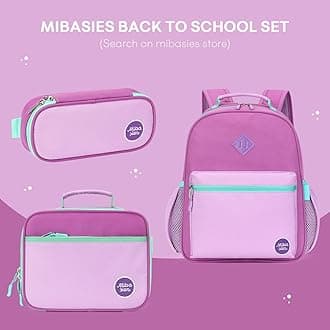 mibasies Kids Backpack for Girls, Kindergarten Backpack School Bag for Toddler Girls Age 5-8, Dark Purple Pink