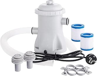 Pool Filter Pump 330 GPH Paddling Pool Electric Water Pump With 2 Pool Filter Cartridge Pool Pumps Above Ground Small Pool Filter Pump