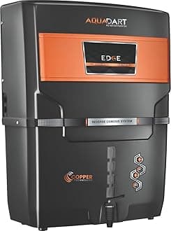 AquaDart Copper RO Water Purifier | 12L | RO+UV+UF+ Copper +TDS Control + UV | Purified Water with Goodness of Copper Black & Copper For Home and Office (Made In India) EDGE