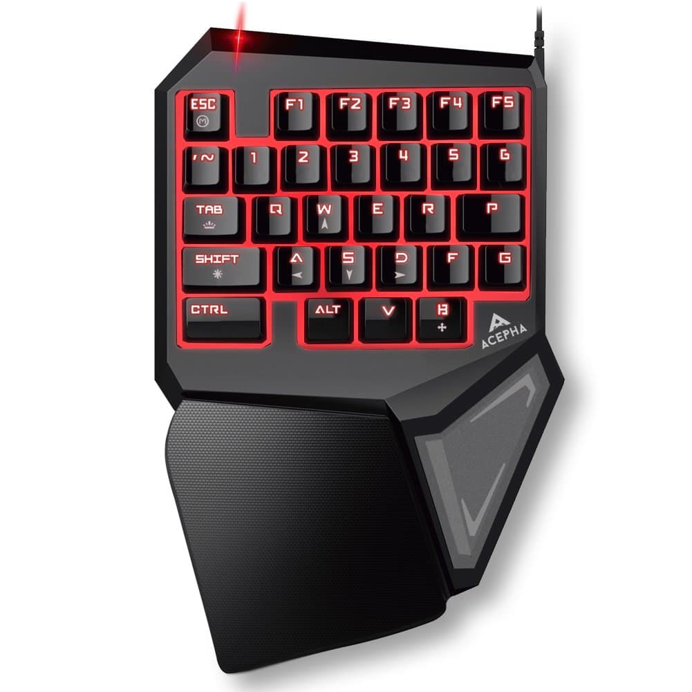 T9 Pro Gaming Keypad Gameboard with Programmable Keys 7 Color LED Backlit, 16-Keys Rollover, Key Layout and Anti-Fatigue Wrist-pad