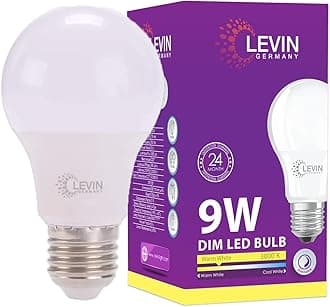Levin Germany Dimmable A60 E27 LED Bulb, 9W, 850LM, Warm White 3000K, Energy-Saving Light with CRI>80, 220-240Vac, Long-Lasting Performance, 2-Years warranty