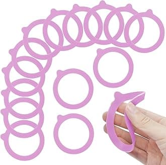 12 Pieces Silicone Replacement Gasket for Jars, Airtight Rubber Seals Rings for Glass Clip Top Jars, Leakproof Silicone Gasket Sealing Rings for Mason Jars, Elastic and Fits Most Sizes (Purple)