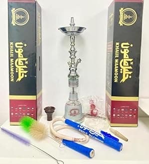 Generic Shisha Khalil Mamoon Traditional Arabic Set, Egyptian Shisha Hookah Stainless Steel Multicolor