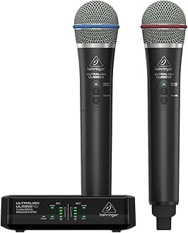 ULTRALINK ULM302MIC High-Performance 2.4 GHz Digital Wireless System with 2 Handheld Microphones and Receiver