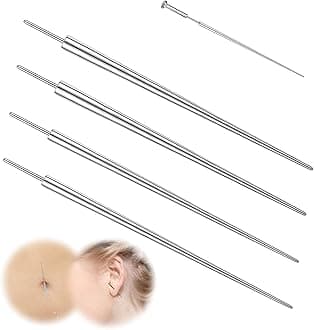 18/16/14G G23 Titanium Insertion Pin Taper for Nose Ear Navel Lip Threadless Piercings Jewelry Kit, 4Pcs Push in Body Piercing Stretching Kit Assistant Tool