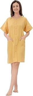 PIU Hospital Patient Care Gown/OT Gown | Poly Cotton Comfortable Patient Wear for Men and Women | Both Side Wearable | Yellow | Free Size Fits Upto 4XL