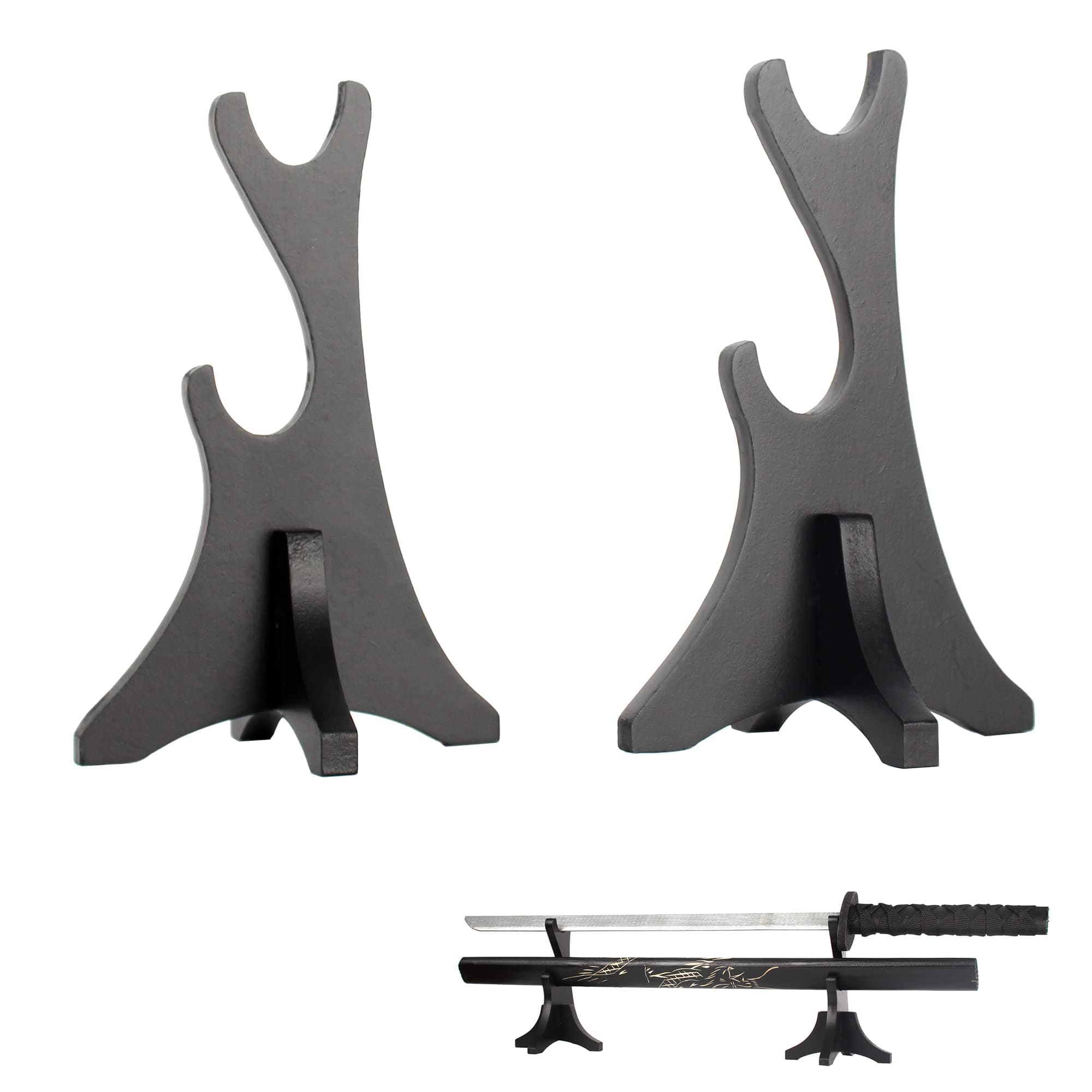 WANLIAN Sword Stand, Two-Layer Weapon Display Stand, Wood Samurai Sword Katana Holder Stand Dispaly