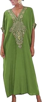 BsubseachCaftan Cover Up for Swimwear Women Plus Size Kaftan Swimsuit Coverup Embroidery