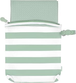 Ubbi On-The-Go Changing Baby Mat with Carrying Bag, Soft and Comfortable Nappy Bag Accessory Must Have for Newborns, Easy to Clean, Portable Changing Pad, Sage Green