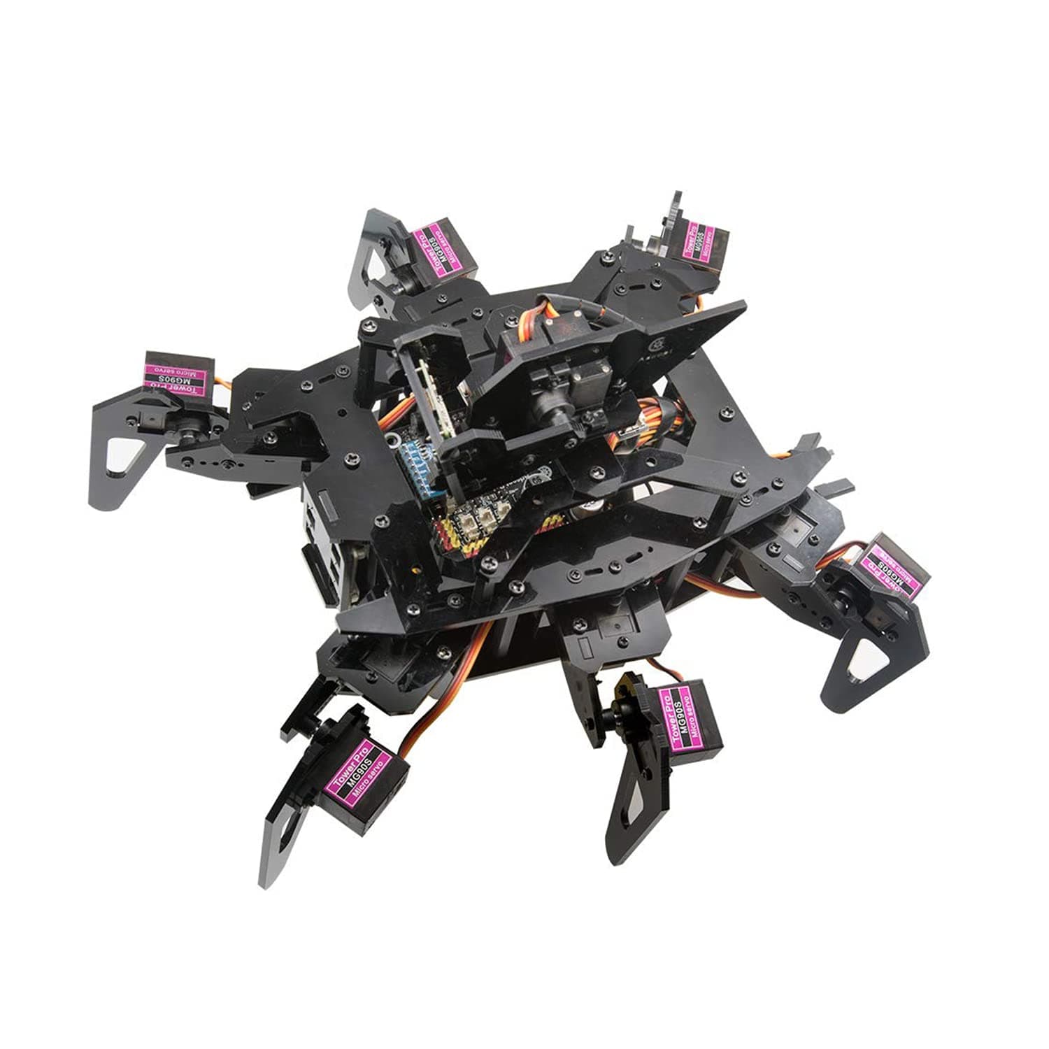 RaspClaws Hexapod Spider Robot Kit for Raspberry Pi 3 Model B+/B/2B, STEAM Crawling Robot, OpenCV Target Tracking, Video Transmission, Raspberry Pi Robot with PDF Manual
