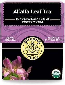 Buddha Teas - Alfalfa Leaf Tea - Herbal Tea - For Health & Wellbeing - With Vitamins, Minerals & Antioxidants - Clean Ingredients - Caffeine Free - OU Kosher - 18 Tea Bags (Pack of 1)