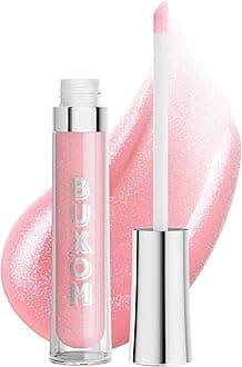 Full-On Plumping Lip Polish, Tinted Lip Plumper Gloss with Peptides & Vitamin E, High-Shine Lip Gloss that Nourishes, Vegan, AY Erica (Sheer Light Pink Sparkle)
