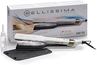 Hair Straightener Steam Elixir – Ceramic Coated with Argan Oil for Sleek & Smooth Glide, Steam Therapy for Hydration, Fast Heat Up, 170°C-200°C Adjustable Temperatures, All Hair Types