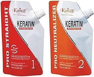 Kamill Keratin Pro-Straightening Cream And Pro-Neutralizer Kit With Kera-Protein Complex (150 ml each)