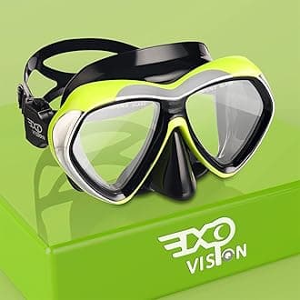 Adult Scuba Diving Mask, Anti-Fog Snorkel Goggles Tempered Glass Swim Mask Goggles with Nose Cover Professional Snorkeling Gear for Diving Snorkeling