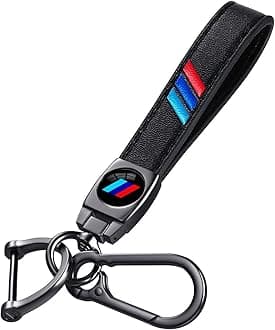 3 Colors Striped Leather Keychain, Car Metal Keyring, Sports Style Car Accessories Decoration for Men Women Teens