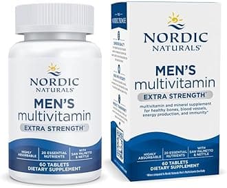 Men’s Multivitamin Extra Strength - Bone, Energy, & Blood-Vessel Support - Immunity Supplement - 20 Essential Nutrients - 60 Tablets - 30 Servings