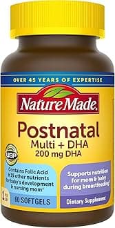 Postnatal Multivitamin + DHA 200 mg, 60 Softgels, to Support Nursing Moms & Babies During Breastfeeding, Postnatal Vitamins & Nutrients Include Iron, Vitamin D3, Calcium, Iodine