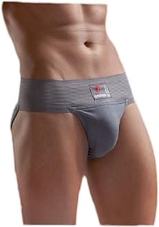 Omtex Men's Athletic Tokyo Stretchable Supporter Back Covered with Cup Pocket, Ideal for Workout and Sports Quick Dry Moisture Wicking Underwear Grey - X-Small