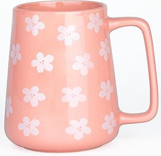 HYTYSKAR 24 OZ Extra Large Ceramic Coffee Mug, Jumbo Coffee Mugs, Big Tea Cups with a Large Handle for Office and Home, Microwave and Dishwasher Safe (24 OZ Pink)