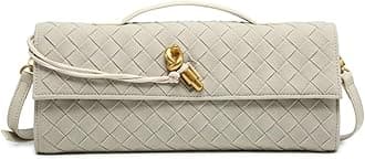 Trendy Woven Evening Clutch Purses Women Underarm Shoulder Handbag Cute Satchels Crossbody Purse PU Leather Wallet