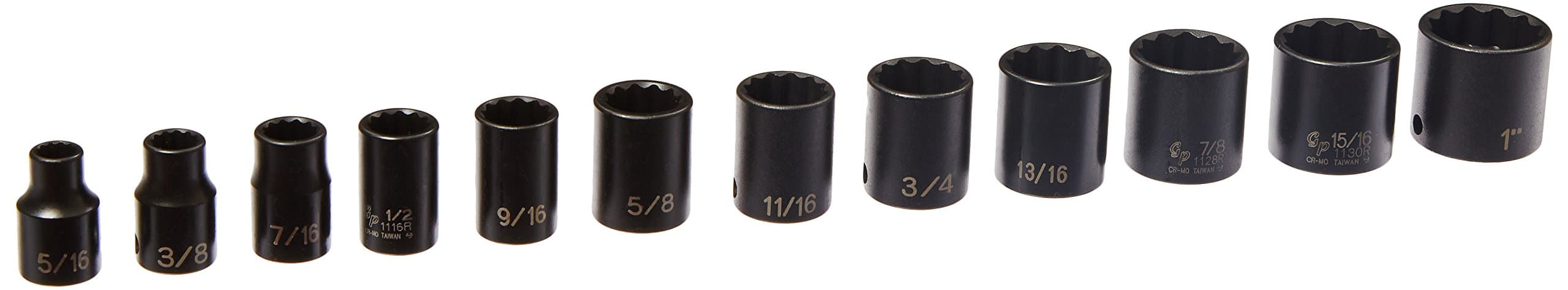 3/8” Dr. 12 Pc. 12 Pt. Standard Length Set