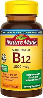 Sublingual Vitamin B12 1000 mcg Micro-Lozenges, 50 Count for Metabolic Health