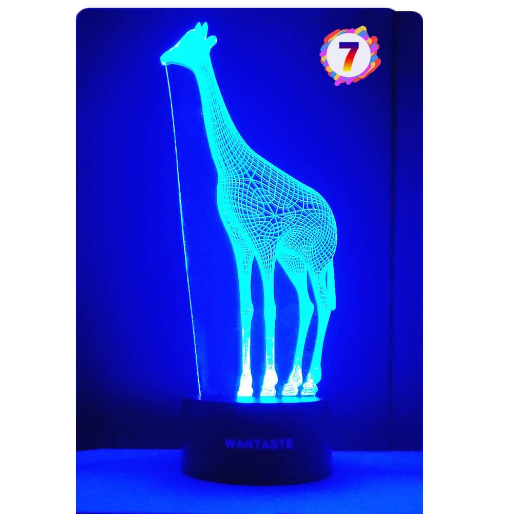 3D Giraffe Decor Lamp with Remote, 7 Color Changing Night Light Toys, Birthday Gift for Kids Girls Boys
