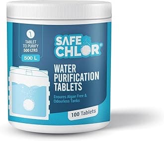 - 500 L | Chlorine Tablets for Water Tanks of 500 Ltrs | Overhead & Underground Tanks | Water Purification Tablets | 1 Tablet to Treat 500 liters | Pack of 100 Tablets for 50000 Ltrs