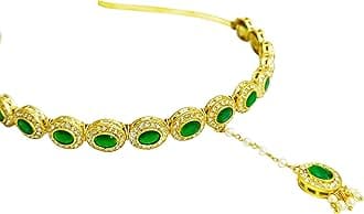 Ethnic Kundan Hairband With Attached Mang Tika/Hair Accessory Hair Jewellery for Womens/Ladies/Girls