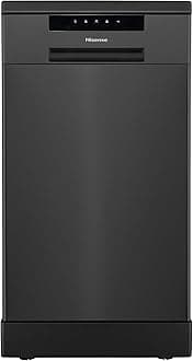 HS523E15BUK Slimline 10 Places Free Standing Dishwasher Black with 30 Minutes Quick Wash [Energy Class E]