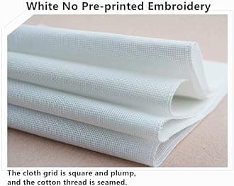 CaptainCrafts Cross Stitch Kits Counted Cross Stitch Unpreprinted Fabric Cross Stitch DIY Art Embroidery Kits (Unpreprinted 14CT, Flowers are in Full Bloom)