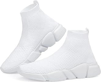 Santiro Walking Shoes for Men Lightweight High Top Sneakers Breathable Knit Athletic Running Shoes Fashion Gym Sports Shoes