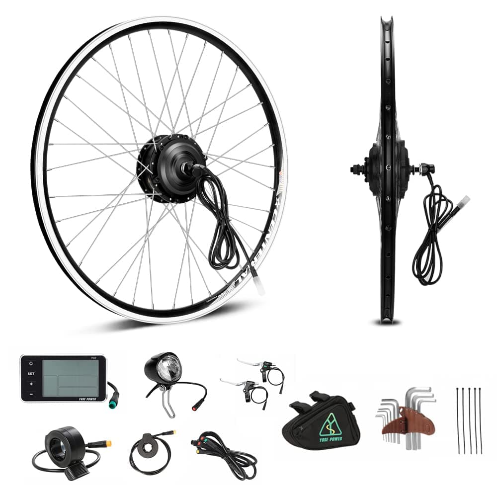 20'' / 24'' / 26'' / 27.5'' / 28'' ebike 36V250W conversion kit Front Wheel Brushless Motor with LCD Display Black for Electric Bicycle