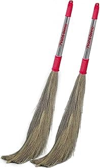 CHAND SURAJ BRCS400S2 Stainless Steel Chand Suraj Strong Grass Floor Broom Stick for Floor Cleaning (Multicolour)